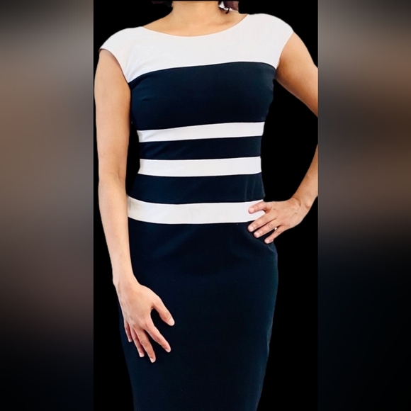 Ralph Lauren Dresses & Skirts - Ralph Lauren Women's Dress Border Stretch Navy White Size 14
